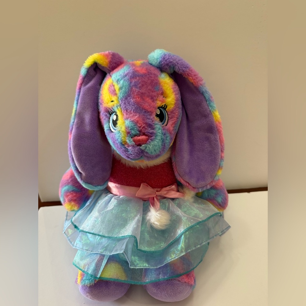 Build a Bear WS BURST BUNNY PLUSH W/ DRESS LIKE NEW Retired 2016
